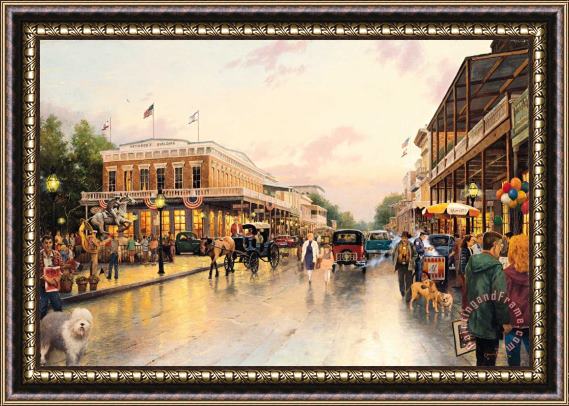 Thomas Kinkade Main Street Celebration Framed Painting