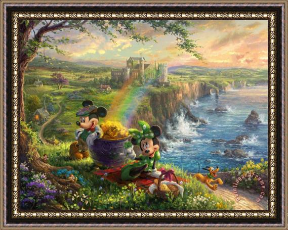 Thomas Kinkade Mickey And Minnie in Ireland Framed Print