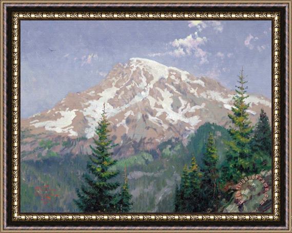 Thomas Kinkade Mount Rainier Framed Painting