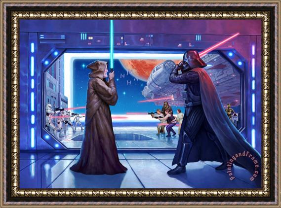 Thomas Kinkade Obi-Wan's Final Battle Framed Painting