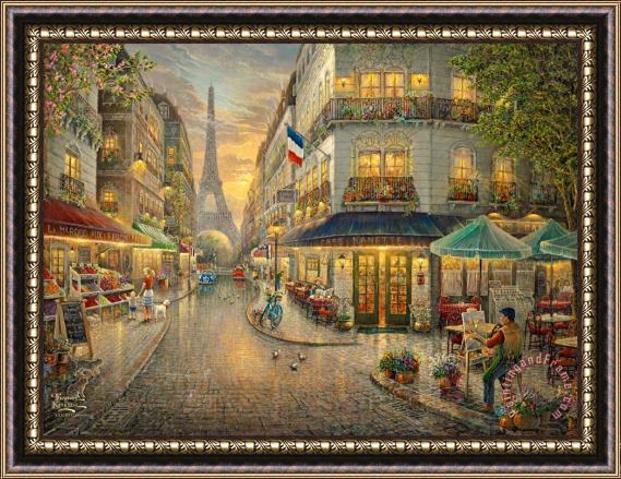 Thomas Kinkade Paris Cafe Framed Print