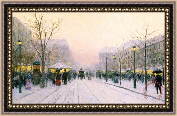 Thomas Kinkade Paris Snowfall Framed Print