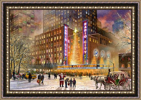 Thomas Kinkade Radio City Music Hall Framed Painting