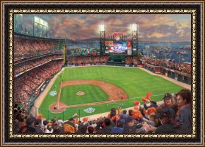 San Francisco, View From Coit Tower Framed Paintings - San Francisco Giants, It's Our Time by Thomas Kinkade