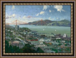 San Francisco, View From Coit Tower Framed Paintings - San Francisco, View From Coit Tower by Thomas Kinkade
