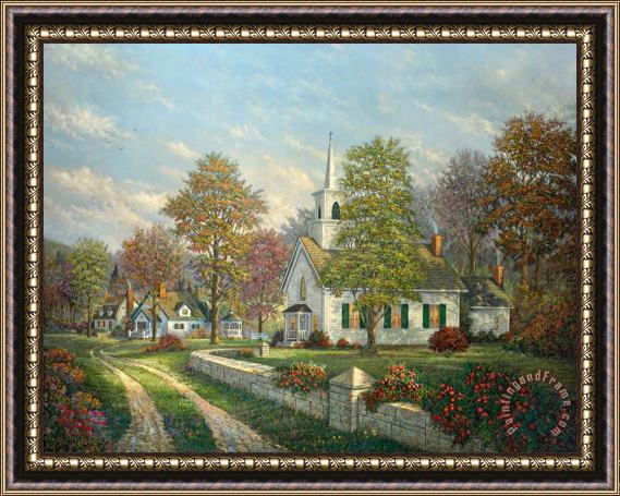 Thomas Kinkade Serenity Chapel Framed Painting