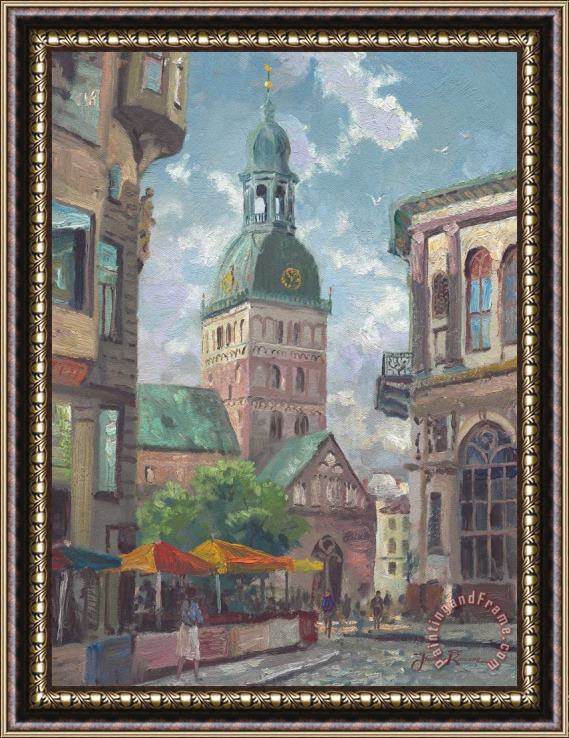 Thomas Kinkade The Dome Cathedral, Riga, Latvia Framed Print