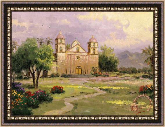 Thomas Kinkade The Old Mission, Santa Barbara Framed Print