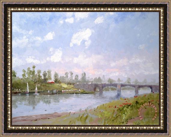 Thomas Kinkade The Riverbank Framed Painting