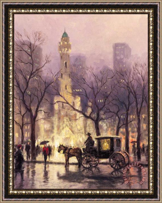 Thomas Kinkade The Watertower, Chicago Framed Painting