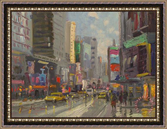Thomas Kinkade Time Square Framed Painting