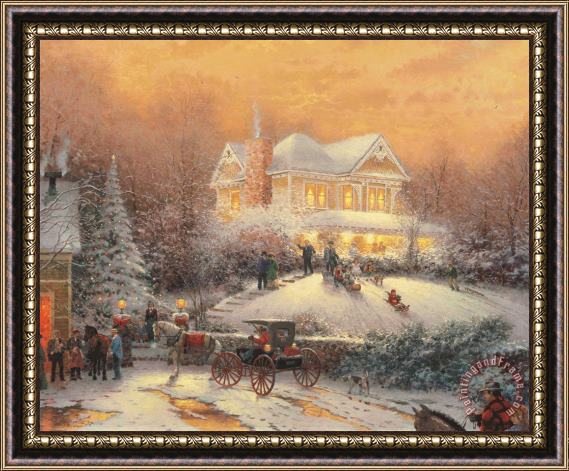 Thomas Kinkade Victorian Christmas Ii Framed Painting