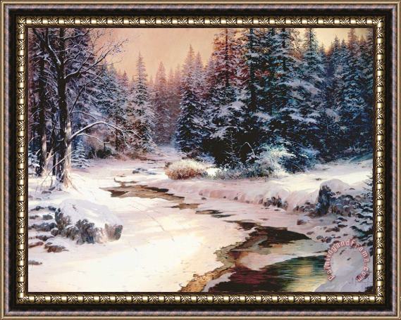 Thomas Kinkade Winter's End Framed Painting