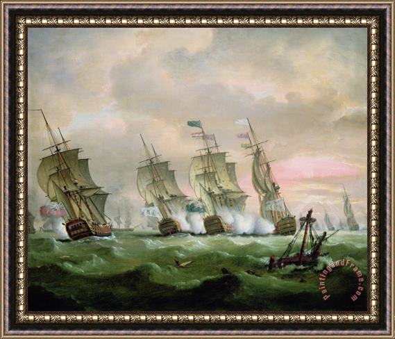 Thomas Luny Admiral Sir Edward Hawke defeating Admiral de Conflans in the Bay of Biscay Framed Print