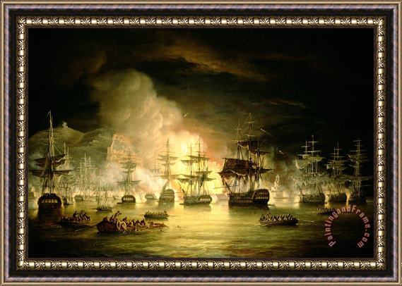 Thomas Luny Bombardment of Algiers Framed Painting