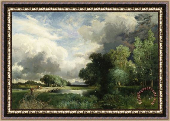 Thomas Moran Approaching Storm Clouds Framed Print
