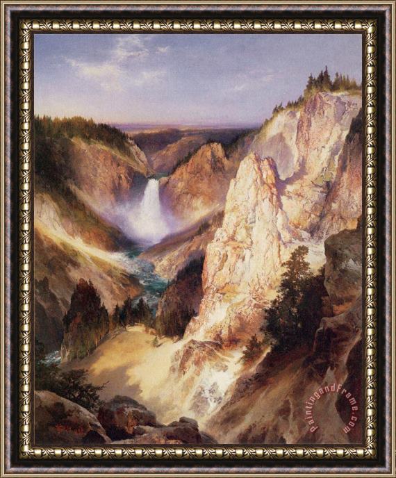 Thomas Moran Great Falls of Yellowstone Framed Print