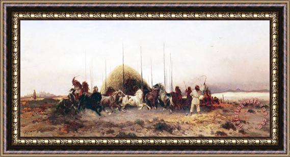 Thomas Moran Threshing Wheat in New Mexico Framed Painting