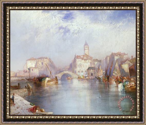 Thomas Moran Venetian Canal Framed Painting