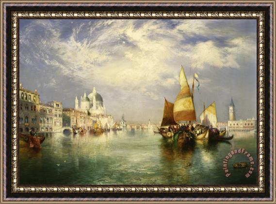 Thomas Moran Venetian Grand Canal Framed Painting
