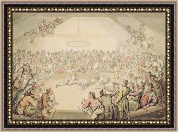 Thomas Rowlandson The Dog Fight Framed Painting