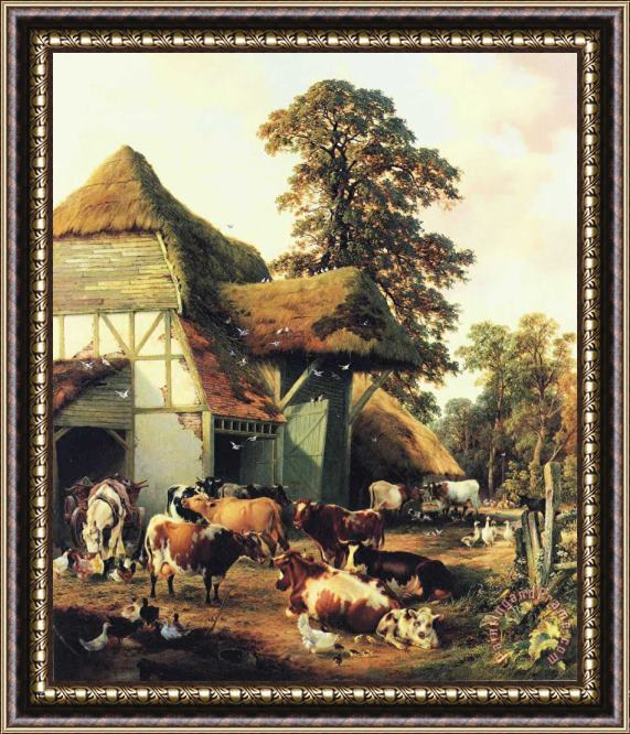 Thomas Sidney Cooper A Farm in Kent Framed Painting