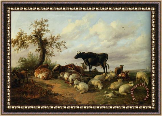 Thomas Sidney Cooper Cattle Sheep And Goats Framed Print