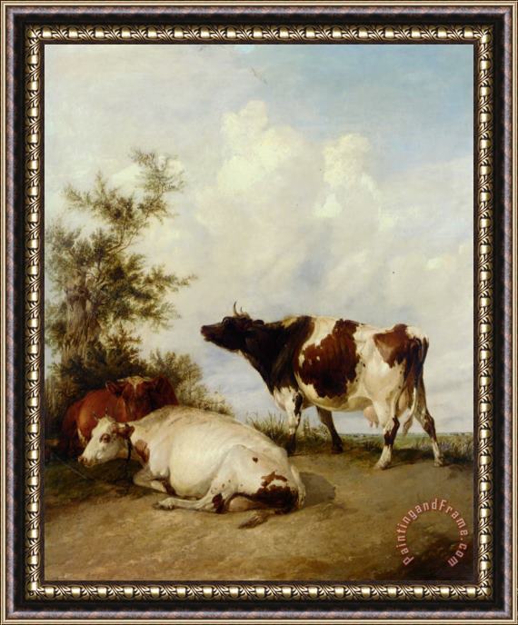 Thomas Sidney Cooper Cows in a Meadow Framed Print