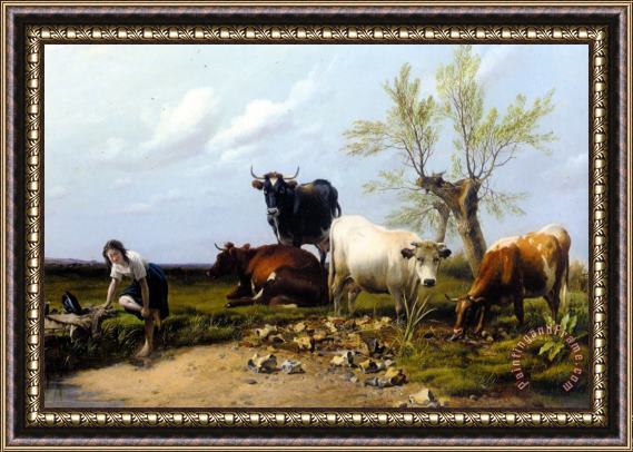 Thomas Sidney Cooper The Rustic Foot Bath Framed Painting