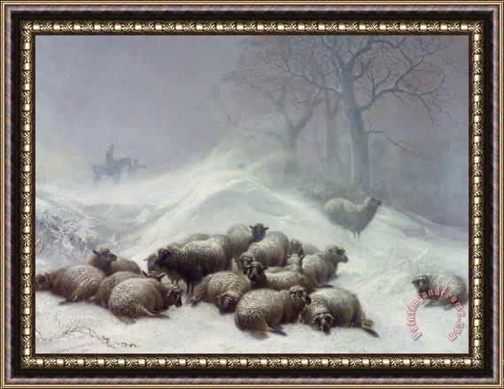 Thomas Sidney Cooper Under the Shelter of the Shapeless Drift Framed Painting