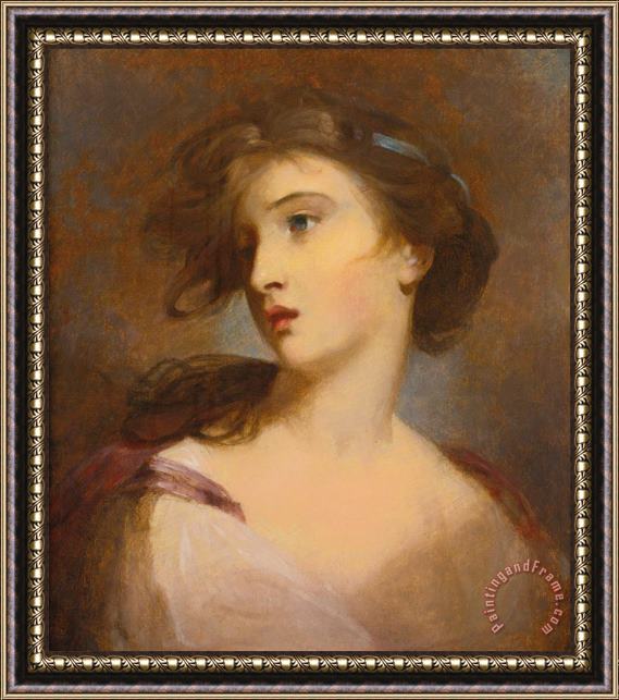 Thomas Sully Portrait of a Young Woman Framed Painting