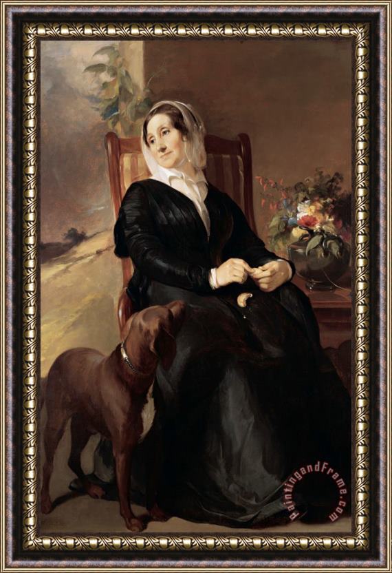 Thomas Sully Portrait of Sarah Sully And Her Dog, Ponto Framed Painting