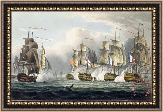 Thomas Whitcombe Situation Of The Hms Bellerophon Framed Painting
