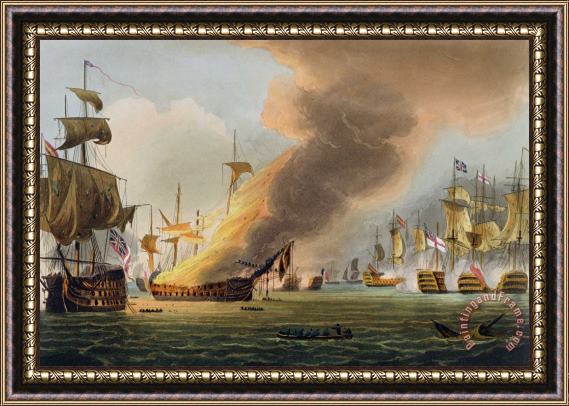 Thomas Whitcombe The Battle Of Trafalgar Framed Print