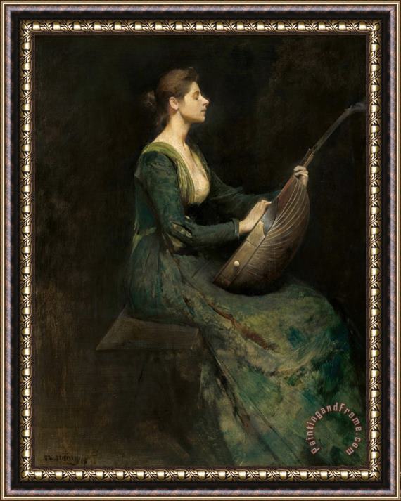 Thomas Wilmer Dewing Lady with a Lute Framed Print
