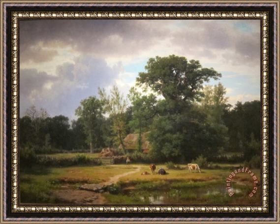 Thomas Worthington Whittredge Landscape in Westphalia Framed Painting