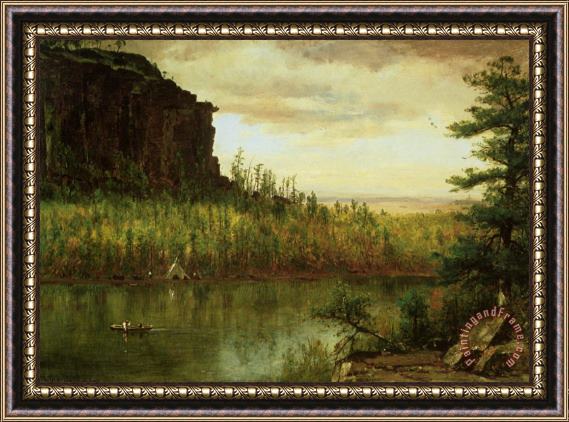 Thomas Worthington Whittredge Landscape Near Fort Collins Framed Painting