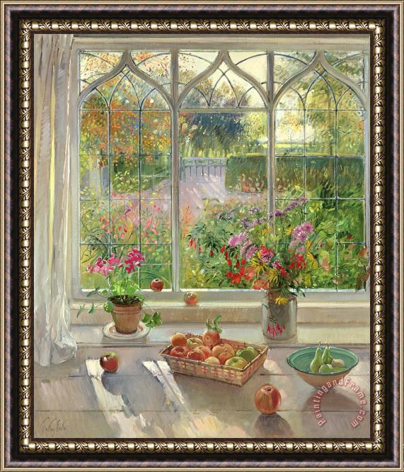 Timothy Easton Autumn Fruit And Flowers Framed Painting