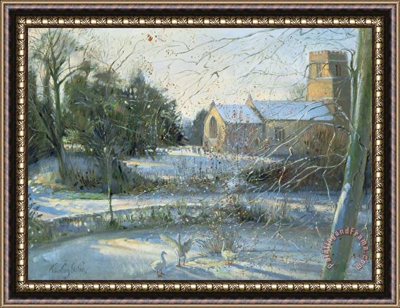 Timothy Easton The Frozen Moat - Bedfield Framed Print