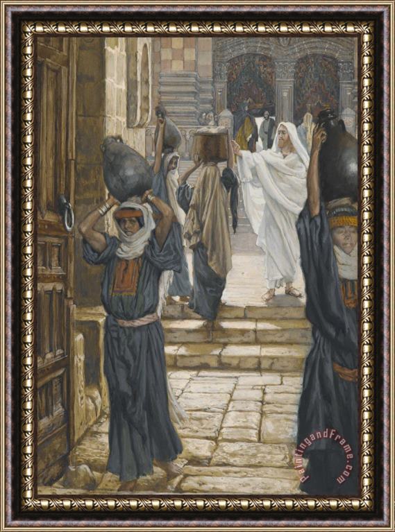 Tissot Jesus Forbids the Carrying of Loads in the Forecourt of the Temple Framed Painting