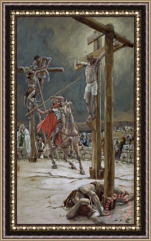 Tissot One of the Soldiers with a Spear Pierced His Side Framed Painting