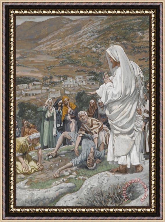 Tissot The Possessed Boy at the Foot of Mount Tabor Framed Painting