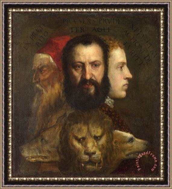 Titian Allegory of Time Governed by Prudence Framed Painting