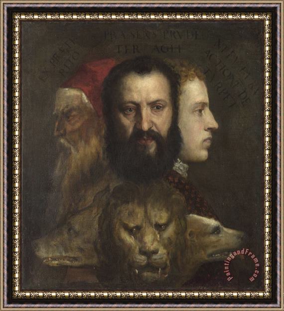 Titian An Allegory of Prudence Framed Painting