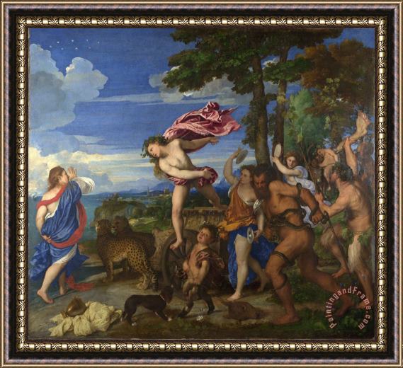 Titian Bacchus And Ariadne Framed Painting