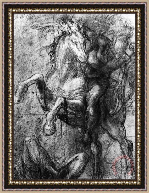 Titian Cavalier Over a Fallen Adversary Framed Print