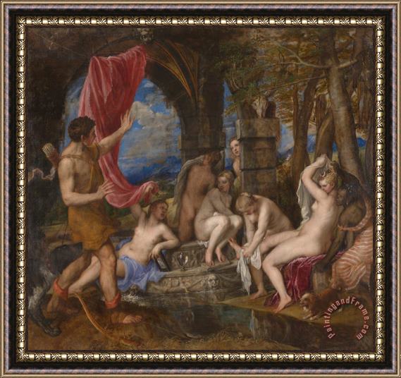 Titian Diana And Actaeon Framed Painting
