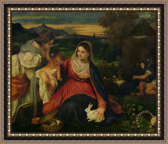 Titian Madonna And Child with St. Catherine (the Virgin of The Rabbit) Framed Print