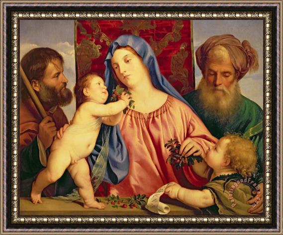Titian Madonna of the Cherries with Joseph Framed Painting