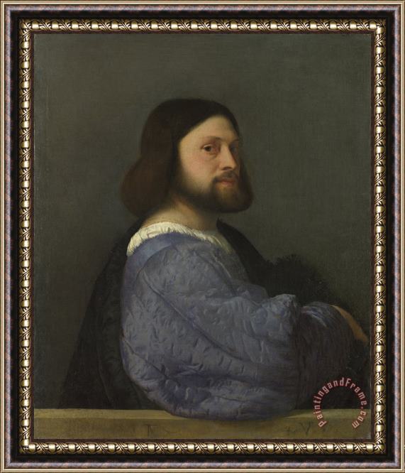 Titian Man With A Quilted Sleeve Framed Painting